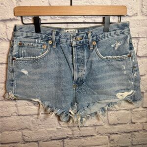 AGOLDE PARKER VINTAGE CUT OFF SHORT‎ distressed denim size 28 button fly